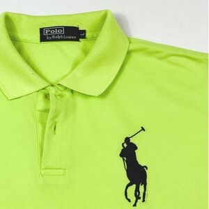 Polo Ralph Lauren Big Pony Player Logo Neon Green Short Sleeve Polo Shirt Mens L